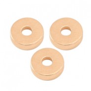 DQ metaal disc kraal 6x2mm Rosé goud